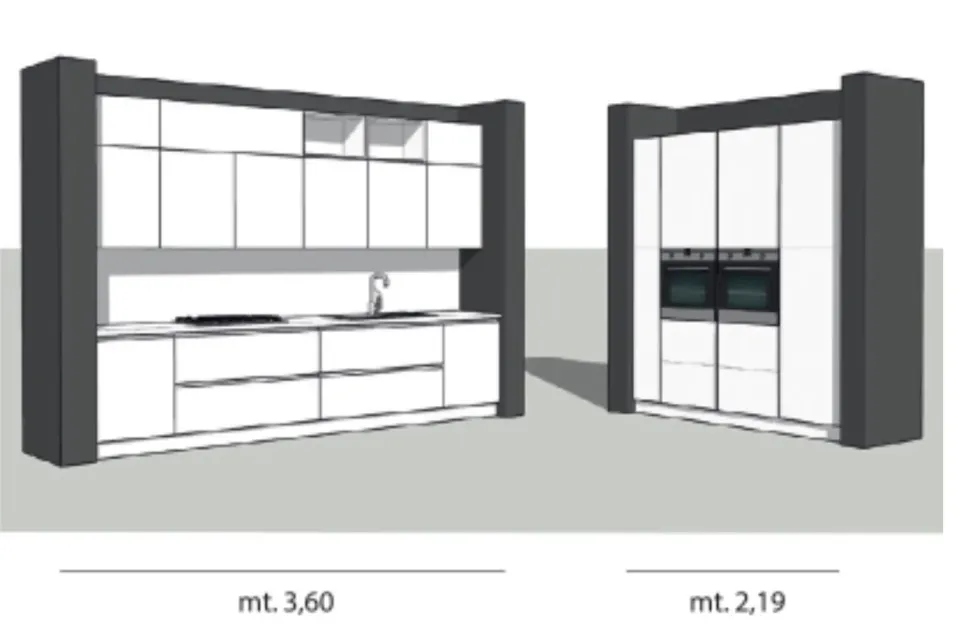 Cucina ad angolo in laccato lucido a prezzo scontato