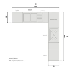 Cucina ad angolo in laccata opaco rovere chiaro Pura a prezzo scontato