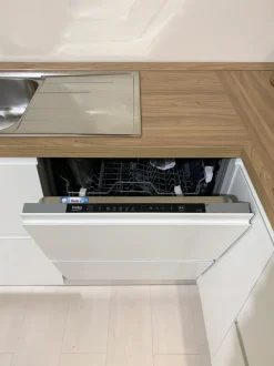 Cucina ad angolo in laccata opaco rovere chiaro Pura a prezzo scontato