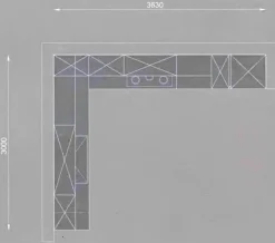 Cucina ad angolo in laminato materico antracite Sky a prezzo ribassato