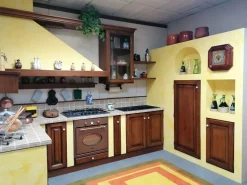 Cucina ad angolo in legno rovere moro Prezzemolo a prezzo ribassato