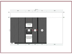 Cucina ad angolo in legno altri colori Kalì quadra a prezzo ribassato