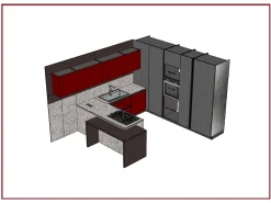 Cucina ad angolo in legno altri colori Kalì quadra a prezzo ribassato