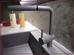 Cucina ad angolo in legno altri colori Kalì quadra a prezzo ribassato