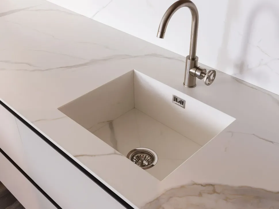 Cucina ad angolo moderna tortora Diotti.com Plan 01 outlet a soli 24790 Euro