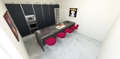 Cucina ad isola in laccato opaco antracite Sp22 a prezzo scontato