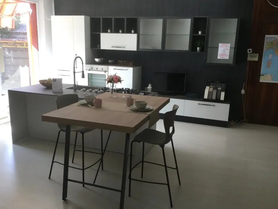 Cucina ad isola moderna Ice Febal a prezzo scontato