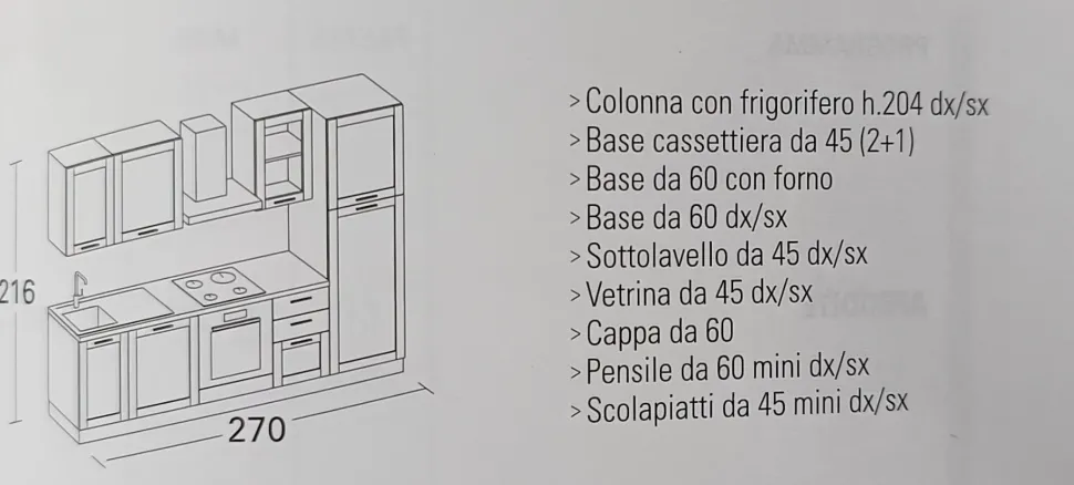 Cucina Afrodite country bianca Arrex lineare scontata 16%