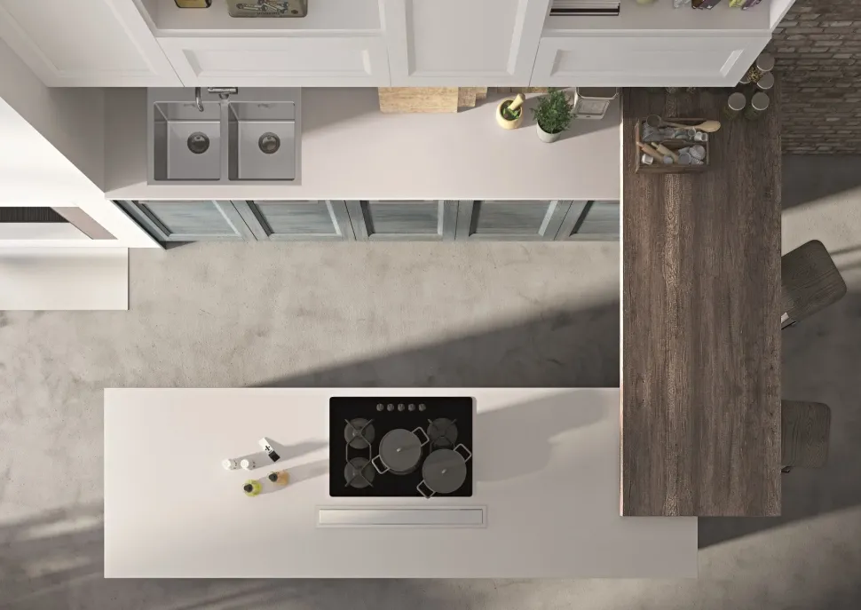 Cucina Alba classica azzurra Essebi ad isola scontata 38%