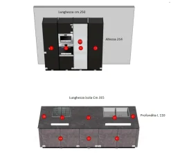 Cucina altri colori design ad isola Kappa Armony in offerta