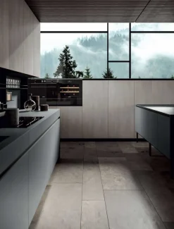 Cucina altri colori design con penisola Emporio dj Dibiesse