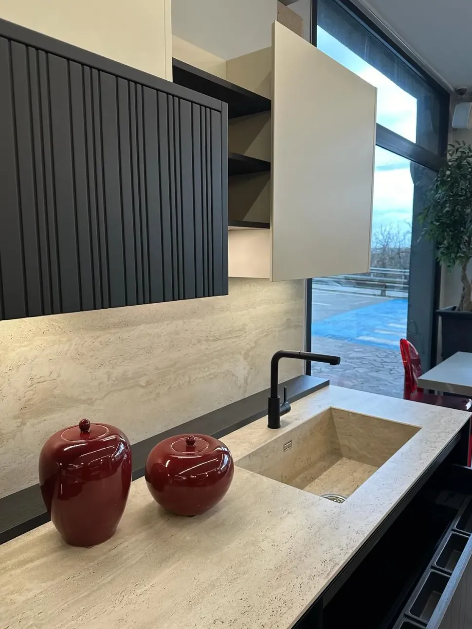 Cucina altri colori design lineare Bluna Binova