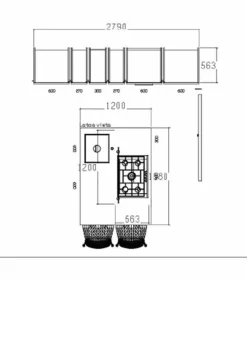 Cucina altri colori moderna ad isola Caprera bianca e nera Imab group in Offerta Outlet
