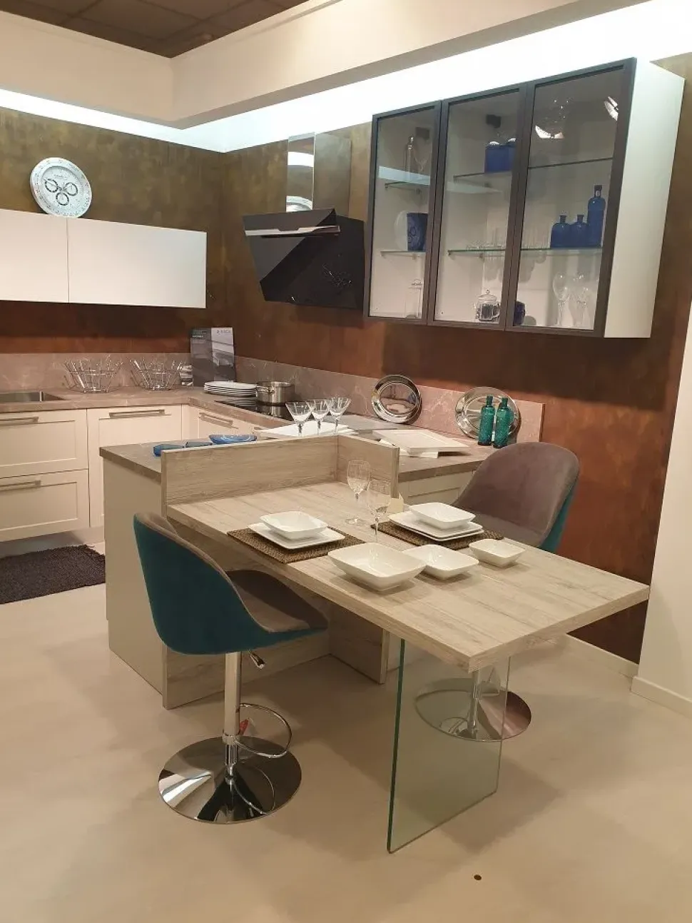 Cucina altri colori moderna ad angolo Dallas Arrex scontata