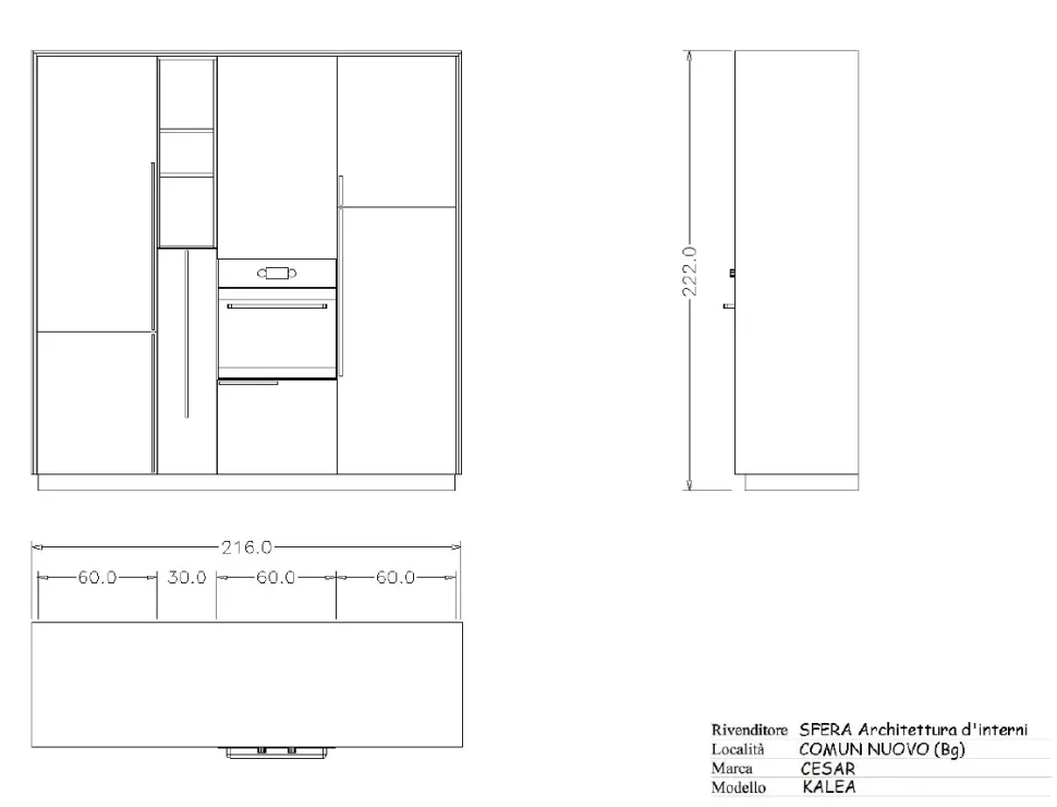 Cucina altri colori moderna lineare Kalea Cesar in Offerta Outlet