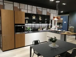 Cucina altri colori moderna con penisola Immagina wood Lube cucine a soli 12950 Euro