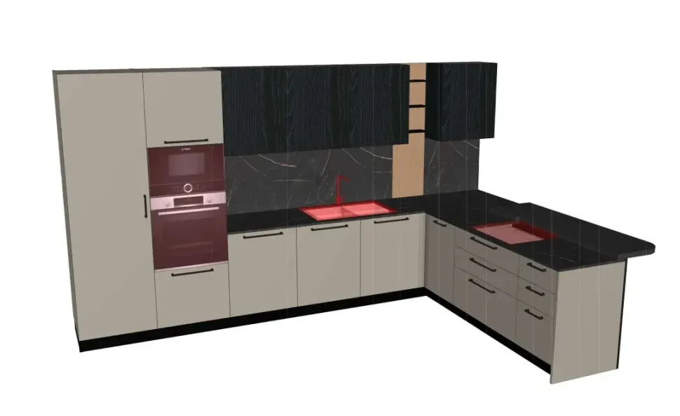 Cucina altri colori moderna lineare Domino Prima cucine scontata