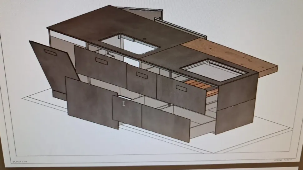 Cucina antracite design con isola Lago Cucina lago