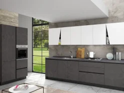 Cucina antracite moderna lineare Kuadra cucine Maya 3 a soli 5877 Euro