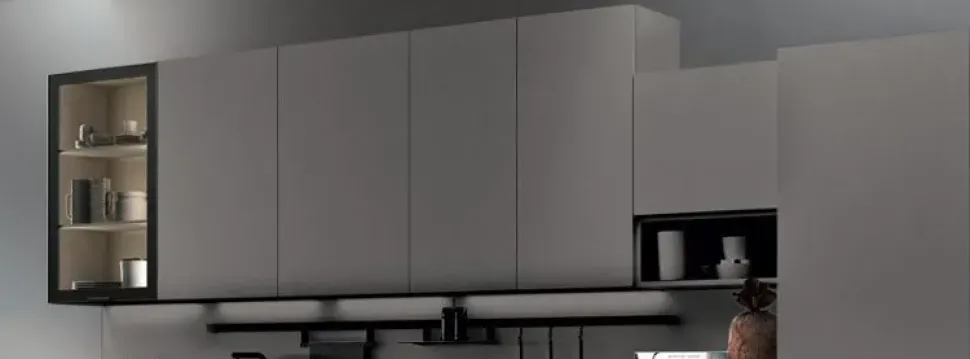 Cucina Ar-due moderna lineare grigia in laminato opaco Easy promo