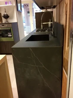 Cucina Arredo3 country lineare grigio in laccato opaco Factory