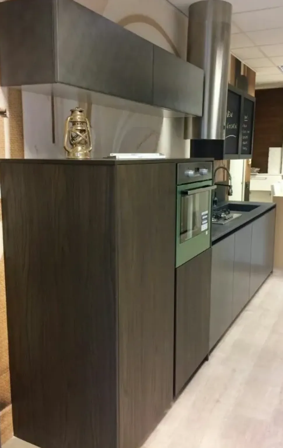 Cucina Arredo3 country lineare grigio in laccato opaco Factory