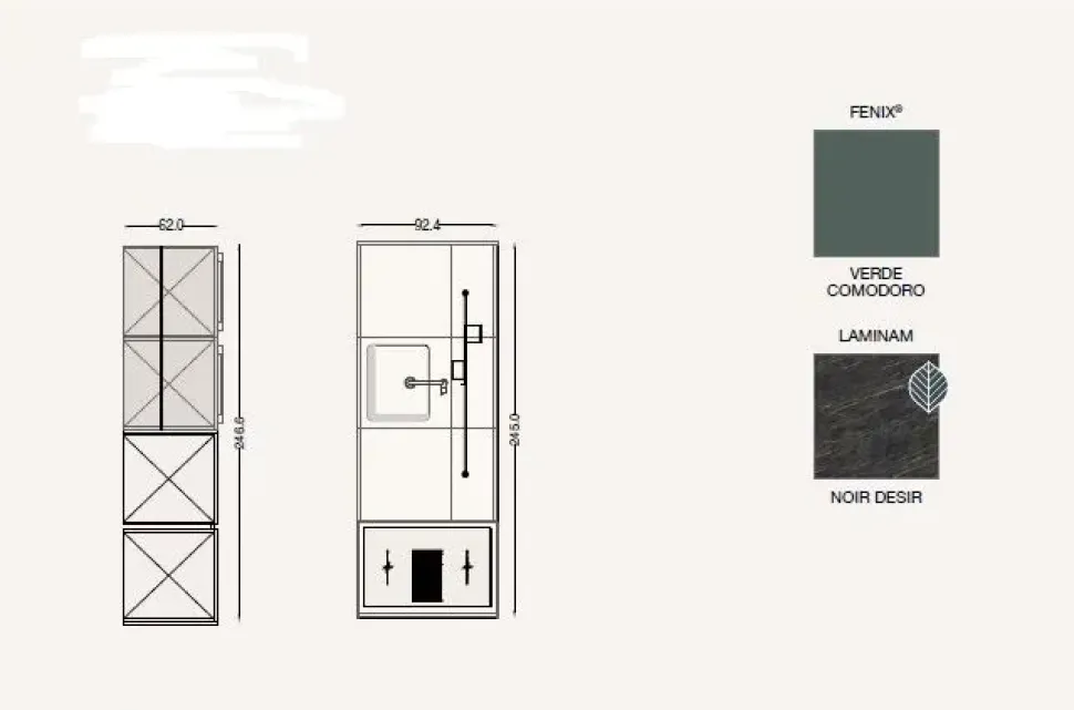 Cucina Arredo3 design con isola altri colori in laminato opaco Cloe