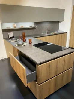Cucina Arredo3 moderna con penisola altri colori in laminato materico Kali