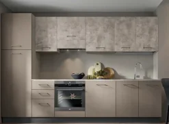 Cucina Arrex moderna lineare in laminato materico. Composizione 315-02. Altri colori.