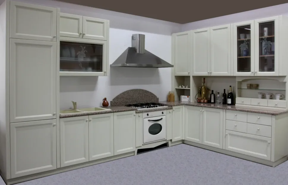Cucina Artigianale classica ad angolo altri colori in laccato opaco U806 greca