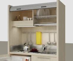 CUCINA Artigianale Cucina monoblocco a scomparsa 102-k PREZZO OUTLET
