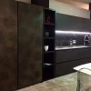 Cucina Artigianale design lineare antracite in laccata Atelier - paolo biordi designer