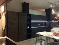 Cucina Artigianale design lineare antracite in laccata Atelier - paolo biordi designer