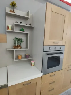 Cucina Artigianale moderna ad angolo rovere chiaro in legno U813 crono 11