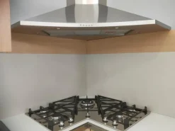 Cucina Artigianale moderna ad angolo rovere chiaro in legno U813 crono 11