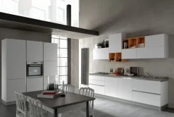 Cucina Artigianale moderna lineare bianca in laminato opaco Delicata