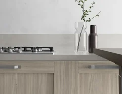 Cucina Artigianale moderna lineare rovere chiaro in melaminico Pd12 *