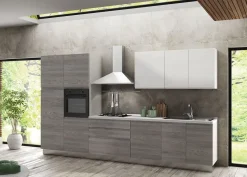 Cucina Artigianale moderna lineare grigio in nobilitato Nicole 360