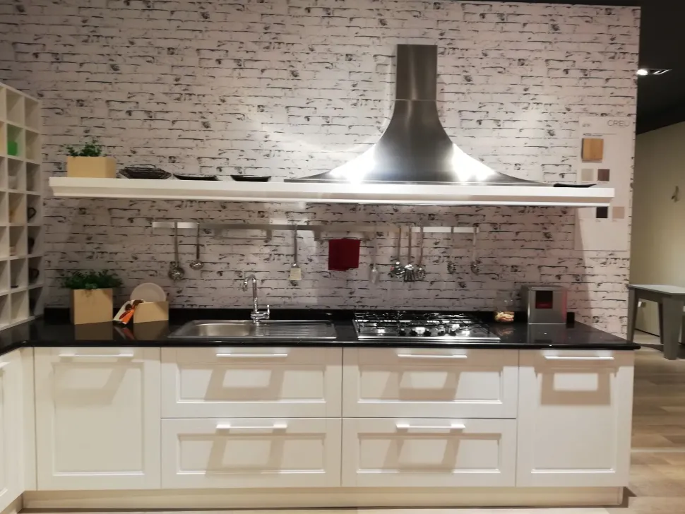 Cucina Ar-tre moderna ad angolo bianca in legno Cucina