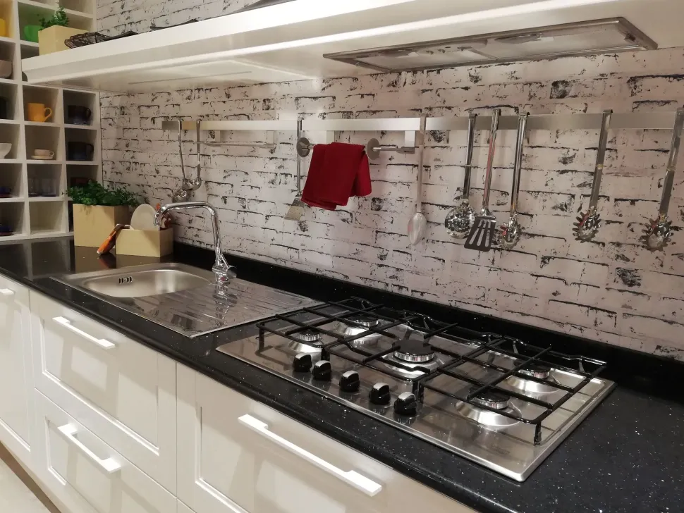 Cucina Ar-tre moderna ad angolo bianca in legno Cucina