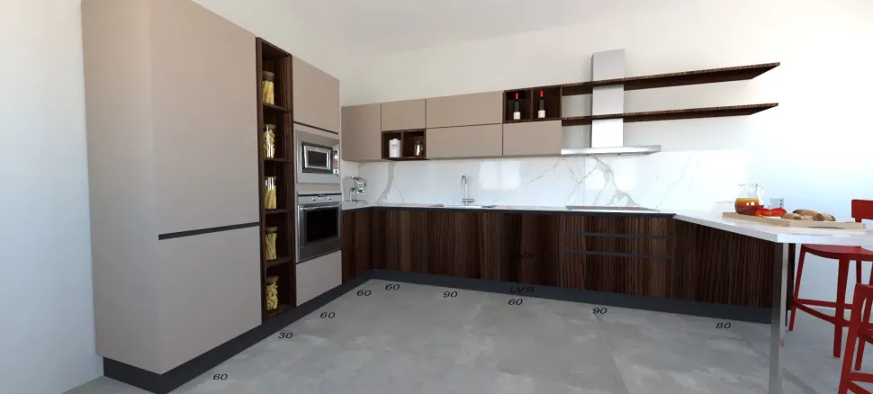 CUCINA Astra con penisola Sp22 SCONTATA