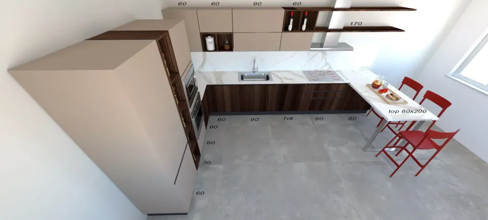 CUCINA Astra con penisola Sp22 SCONTATA