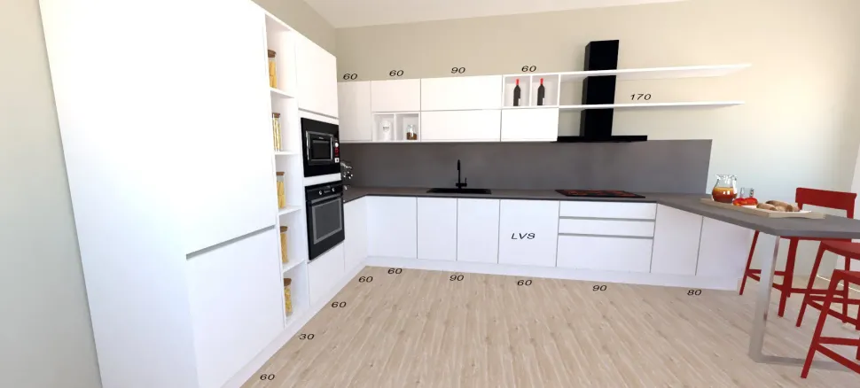 CUCINA Astra con penisola Line SCONTATA