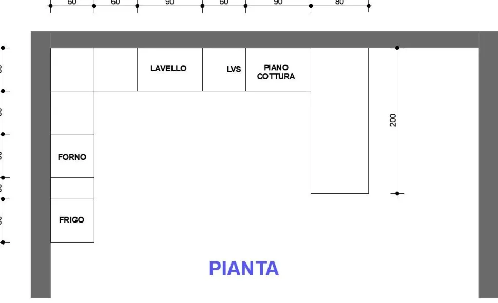 CUCINA Astra con penisola Line SCONTATA