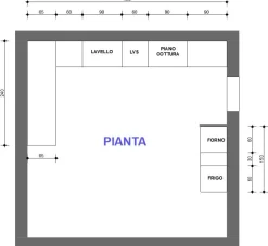 Cucina Astra moderna con penisola grigio in laminato opaco Sp22