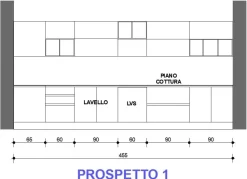Cucina Astra moderna con penisola grigio in laminato opaco Sp22