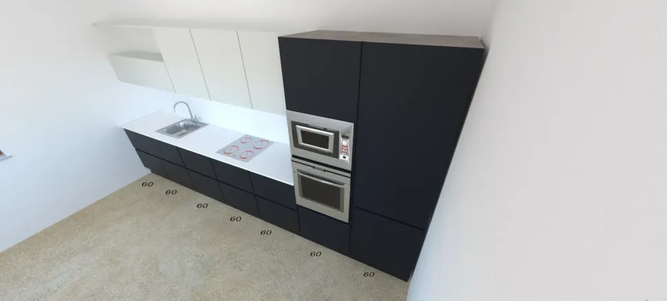 Cucina Astra moderna lineare antracite in laminato opaco Sp22