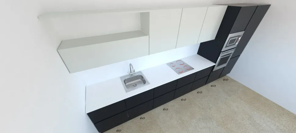 Cucina Astra moderna lineare antracite in laminato opaco Sp22
