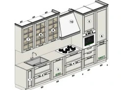 Cucina Beverly moderna bianca Stosa lineare scontata 50%
