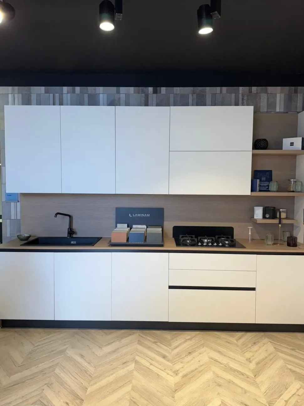 Cucina bianca design ad angolo Stosa Young